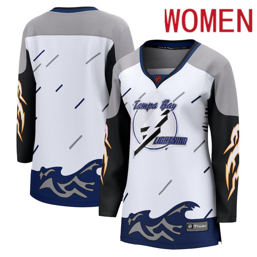 Women Tampa Bay Lightning Fanatics Branded White Special Edition Breakaway Blank NHL Jersey->customized nhl jersey->Custom Jersey